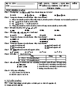 Đề kiểm tra chương I - Số học 6